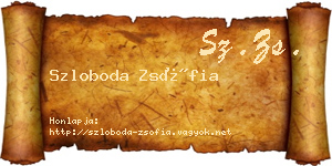Szloboda Zsófia névjegykártya